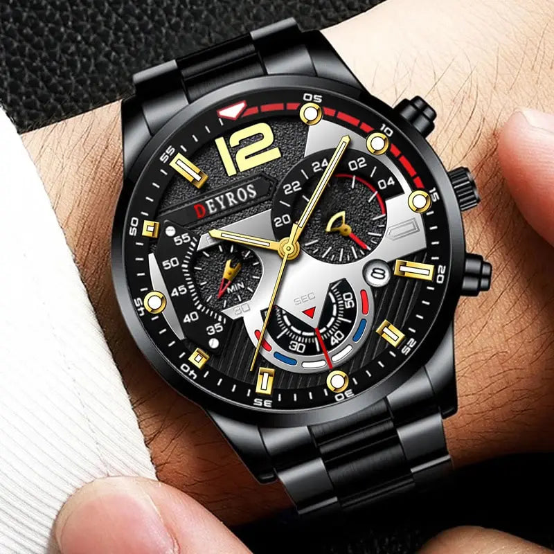 Deyros | Fashion Sports Luxury Stainless Steel Quartz Watch