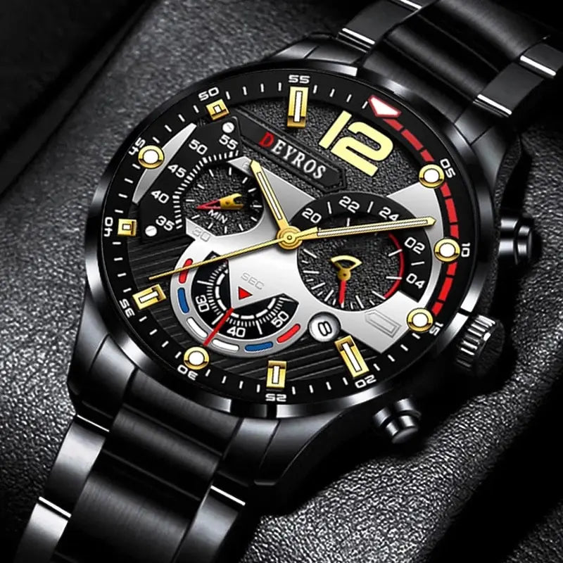 Deyros | Fashion Sports Luxury Stainless Steel Quartz Watch