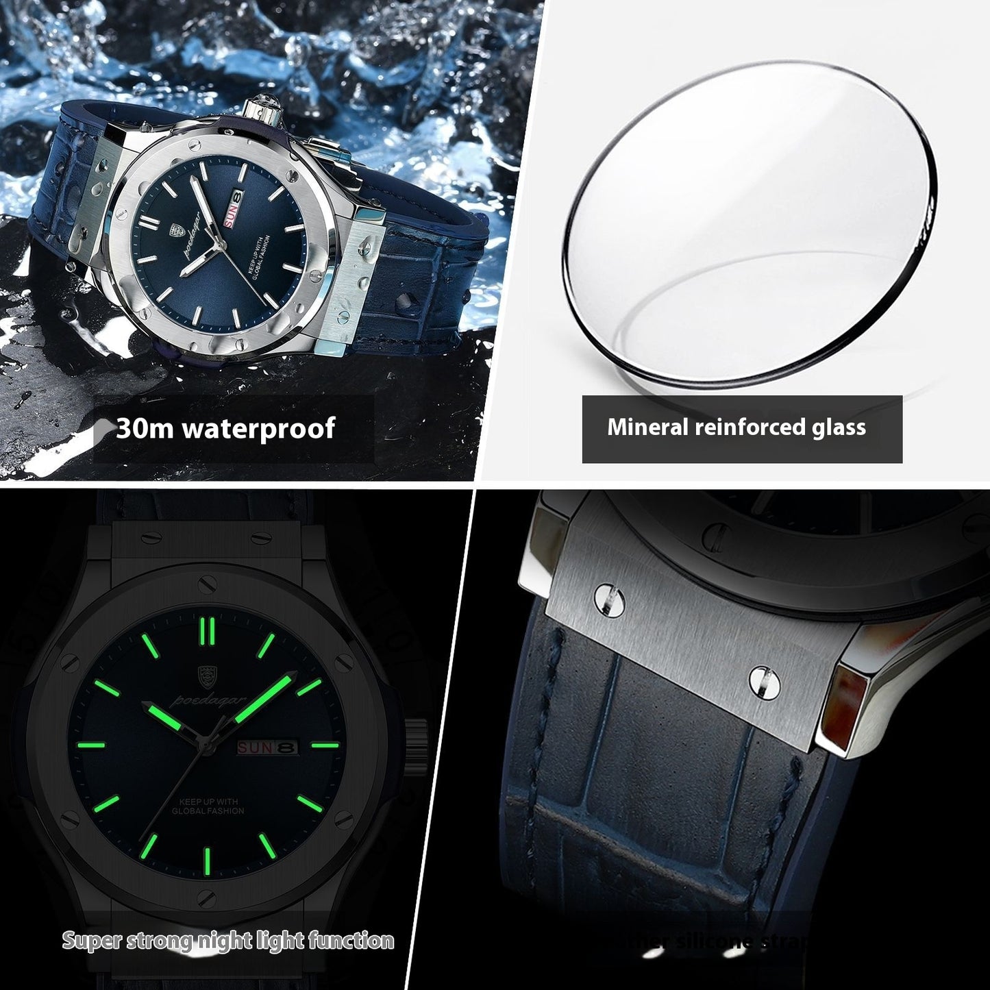 Poedagar | Business Luminous Quartz Watch