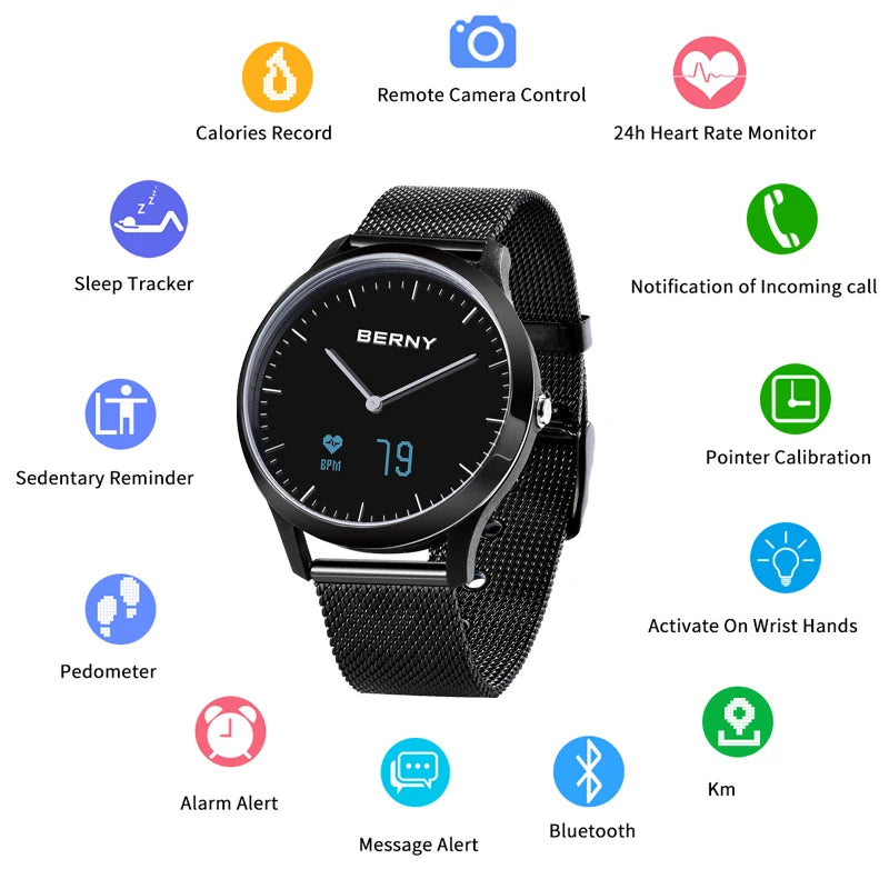 Berny | Smart WatchWaterproof Sports Fitness Tracker Android IOS Clock