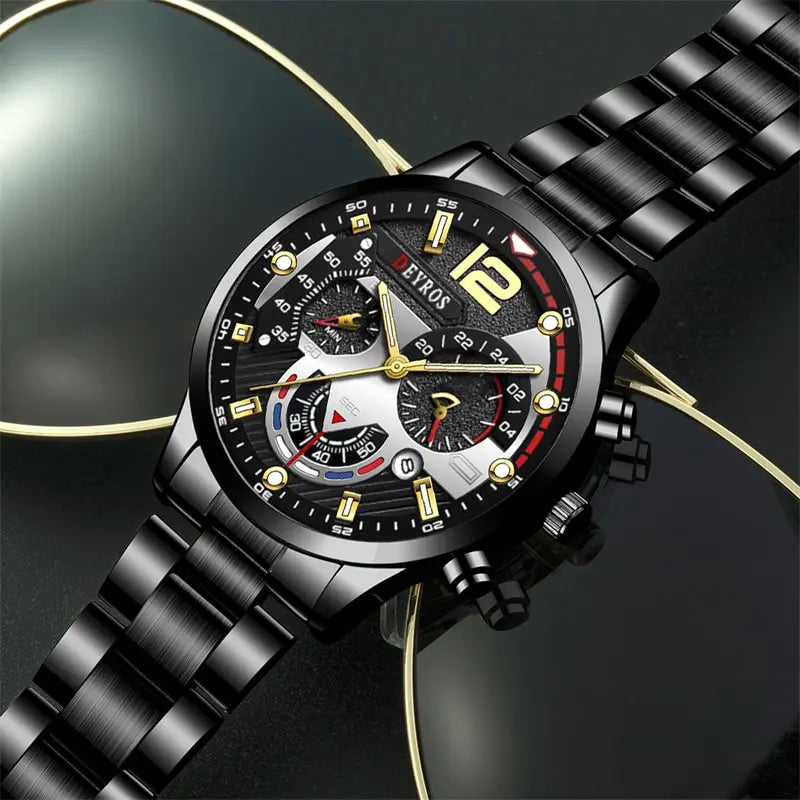 Deyros | Fashion Sports Luxury Stainless Steel Quartz Watch
