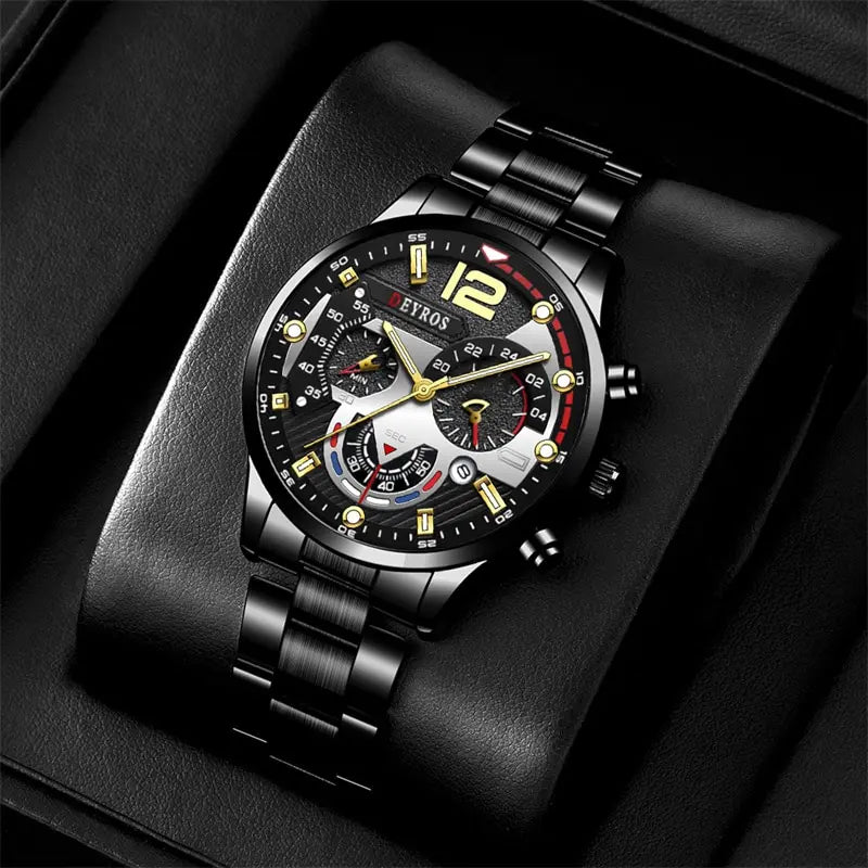 Deyros | Fashion Sports Luxury Stainless Steel Quartz Watch