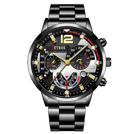 Deyros | Fashion Sports Luxury Stainless Steel Quartz Watch