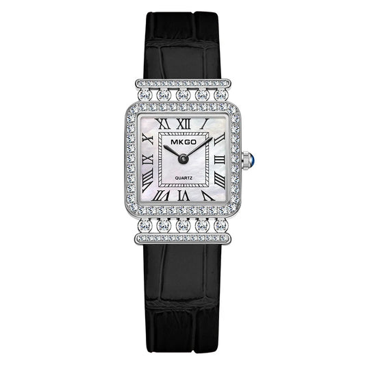UTHAI | Luxury Crystal Fritillaria Square Roman Scale Watch